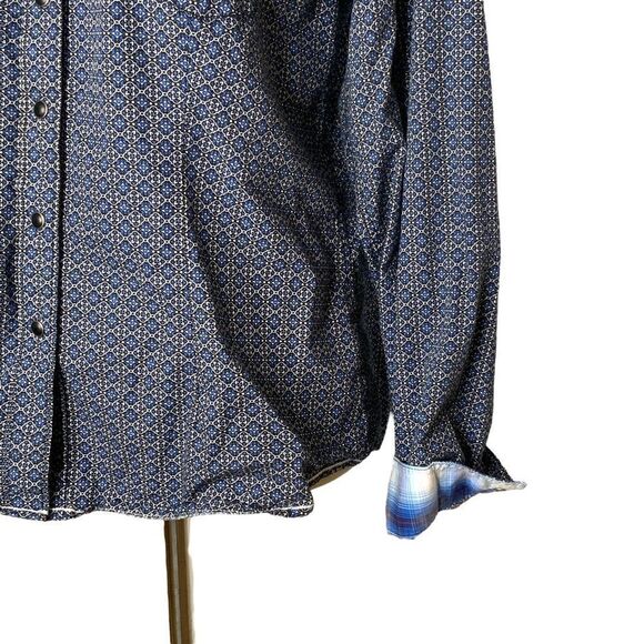 PANHANDLE ROUGHSTOCK Western snap front shirt blue size L - Picture 4 of 8